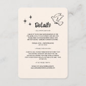 Handgezeichnete Funky Doodle Hochzeitsdetails Begleitkarte (Vorderseite)