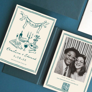 Handgezeichnete funky Handschrift Save the date