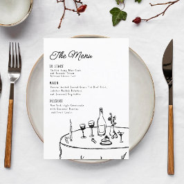 handgezeichnete funky minimalist menükarte