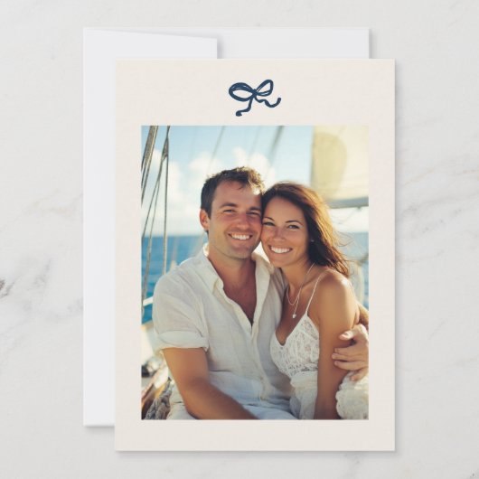 Handgezeichnete Funky Nautical Beach Engagement Pa Einladung (Rückseite)