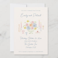 Handgezeichnete Funky Whimsical Pastel Probe Dinne