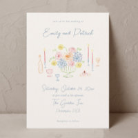 Handgezeichnete Funky Whimsical Pastel Wedding