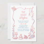 Handgezeichnete Funky Whimsical Probe Dinner Einladung (Vorderseite)