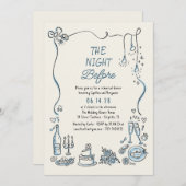 Handgezeichnete Funky Whimsical Probe Dinner Einladung (Vorne/Hinten)