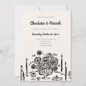 Handgezeichnete Funky Whimsical Wedding Einladung (Vorderseite)