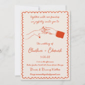 Handgezeichnete Funky Zeichnend Handschrift Hochze Einladung (Vorderseite)