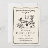 Handgezeichnete Funky Zeichnend Handschriftenhochz Einladung (Vorderseite)