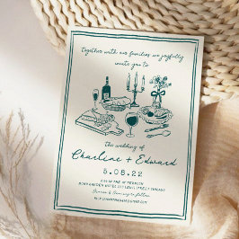 Handgezeichnete Funky Zeichnend Handschriftenhochz Einladung