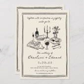 Handgezeichnete Funky Zeichnend Handschriftenhochz Einladung