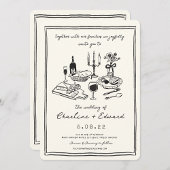 Handgezeichnete Funky Zeichnend Handschriftenhochz Einladung