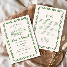 Handgezeichnete Funky-Zeichnend Handschriftzeichen Einladung