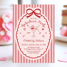 Handgezeichnete Galentine's Day-Einladung mit Schl