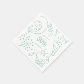 Handgezeichnete Geburtstagspartei jedes Alters Pas Serviette (Ecke)