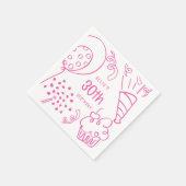 Handgezeichnete Geburtstagsparty jedes Alters Hot  Serviette (Ecke)