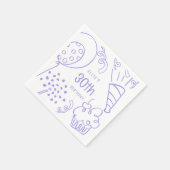 Handgezeichnete Geburtstagsparty jedes Alters Peri Serviette (Ecke)