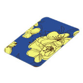 Handgezeichnete Gelbe Wilde Blume auf blau Magnet (Linke Seite)