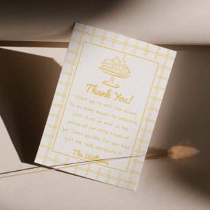 Handgezeichnete Gelbknospe in der Ovene-Babydusche Dankeskarte