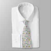 Handgezeichnete geometrische Quadrate Necktie Krawatte (Gebunden)