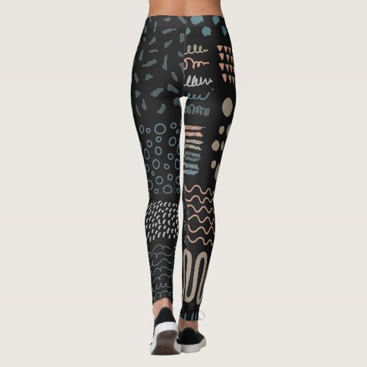Handgezeichnete Gestaltungselemente - Formen versc Leggings (Rückseite)