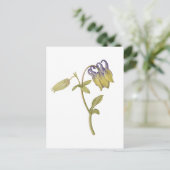 Handgezeichnete gewöhnliche Akelei-Blume Postkarte (Stehend Vorderseite)