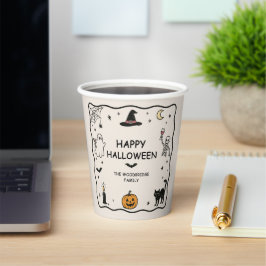 Handgezeichnete glückliche Halloween-Papierbecher Pappbecher