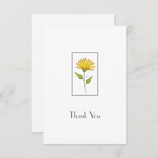 Handgezeichnete Goldene Abendrösche Dankeskarte (Vorne/Hinten)