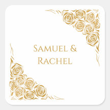 Handgezeichnete goldene Rose Hochzeit für Paare