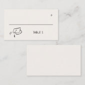 Handgezeichnete Graduierungskappe Platzkarte (Vorne/Hinten)