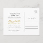 Handgezeichnete Graduierungskappe und Foto Party P Einladungspostkarte (Rückseite)