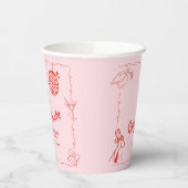 Handgezeichnete Graduierungsparty im Doodles-Stil Pappbecher (Links)