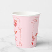 Handgezeichnete Graduierungsparty im Doodles-Stil Pappbecher (Rechts)