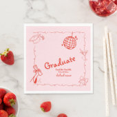 Handgezeichnete Graduierungsparty im Doodles-Stil Serviette (Beispiel)