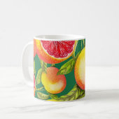 Handgezeichnete Grapefruits Nahtloses Muster Kaffeetasse (Vorderseite Links)