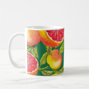 Handgezeichnete Grapefruits Nahtloses Muster Kaffeetasse