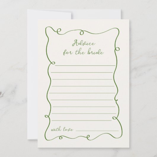 Handgezeichnete Green Frame Advice Card Einladung (Vorderseite)