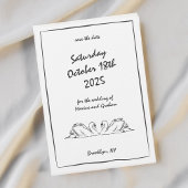 Handgezeichnete Grenz-Swan-Illustration Doodles Ch Save The Date