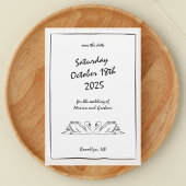 Handgezeichnete Grenz-Swan-Illustration Doodles Ch Save The Date