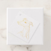 Handgezeichnete Greyhound Line Art - Minimalistisc Geschenkanhänger (Mit Box)