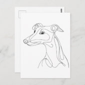 Handgezeichnete Greyhound Line Art - Minimalistisc Postkarte (Vorne/Hinten)