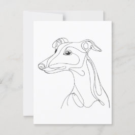 Handgezeichnete Greyhound Line Art - Minimalistisc Postkarte