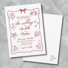 Handgezeichnete, griechische Hochzeit Einladung