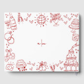 Handgezeichnete, griechische Hochzeit Gästebuch (Rückseite)