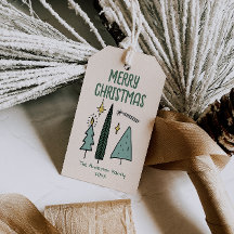 Handgezeichnete grüne abstrakte Weihnachtsbäume