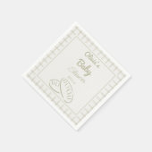 Handgezeichnete grüne Bun in der Oven-Baby-Dusche Serviette (Ecke)