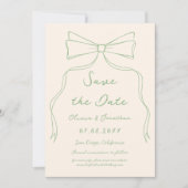 Handgezeichnete grüne Hochzeit Speichern Sie das F Einladung (Vorderseite)