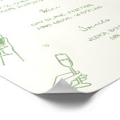 Handgezeichnete grüne Hochzeitszin-Bar Poster (Ecke)