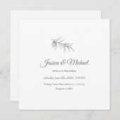 Handgezeichnete grüne Olive-Blätter Einladung (Vorne/Hinten)