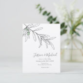 Handgezeichnete grüne Olive-Blätter Einladung (Stehend Vorderseite)