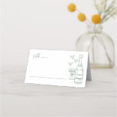 Handgezeichnete grüne Whimsikensehen Platzkarte (Vorderseite)