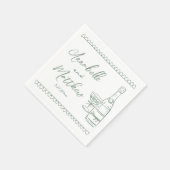 Handgezeichnete grüne Whimsikensehen Serviette (Ecke)